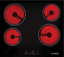 Alveus V-604 BL Siyah Cam 4 Gözlü Dokunmatik Elektrikli Ankastre Ocak