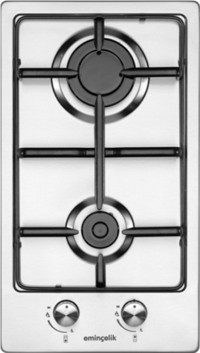 Eminçelik EC-AH 4120 X30 NG Inox 2 Gözlü Doğalgazlı Ankastre Inox Ocak