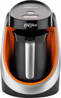 Stilevs BiKahve Tek Hazneli Otomatik 4 Fincan Akıllı 600 W Turuncu Türk Kahvesi Makinesi
