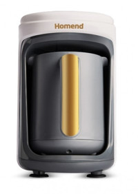 Homend Pottoman Tek Hazneli Otomatik 300 ml Su Hazneli 5 Fincan Közde Kahve Tadında 535 W Beyaz-Gold Türk Kahvesi Makinesi