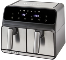 King Magicchef KYF28 XXL Airfryer 8 lt İki Hazneli Yağsız Sıcak Hava Fritözü Gri