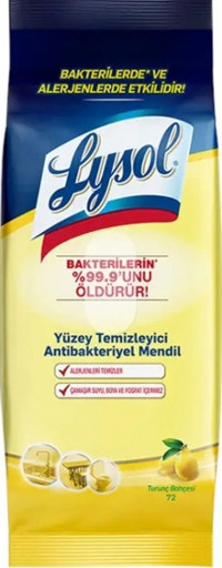 Lysol Antibakteriyel 72 Yaprak Yüzey Temizleme Mendili