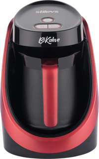 Stilevs BiKahve Tek Hazneli Otomatik 4 Fincan Akıllı 600 W Mat Kırmızı Türk Kahvesi Makinesi