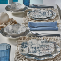 Güral Porselen Nesrin Bone GBSNES24Y4R1946 24 Parça 6 Kişilik Desenli Porselen Yuvarlak Yemek Takımı