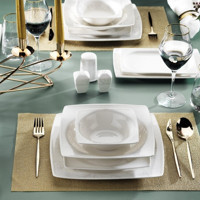 Schafer Beth BYZ03 56 Parça 12 Kişilik Desenli Porselen Kare Yemek Takımı
