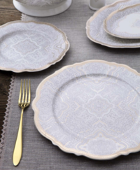 Pierre Cardin Nerissa 60 Parça 12 Kişilik Desenli Bone China Yuvarlak Yemek Takımı