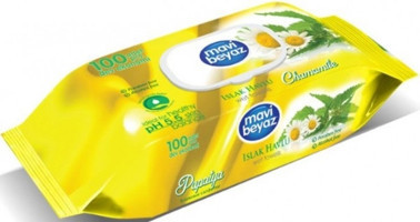 Mavi Beyaz Papatya Antibakteriyel 100 Yaprak Islak Mendil