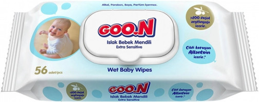 Goon Sensitive Bebek Zeytinyağlı Antibakteriyel 56 Yaprak Islak Mendil