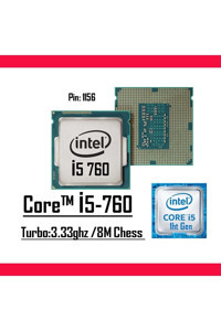 Intel i5 760 4 Çekirdekli 2.8 GHz 3.33 GHz Turbo Hız 8 MB Önbellek LGA1155 Soket Tipi İşlemci