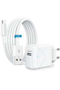 Deji Galaxy A11-A21-A31-A41-A51-A02s-A12-A13-A32-A42 Type C Kablolu Hızlı Şarj Muadil Şarj Aleti Beyaz