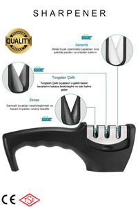 Sharpener ZJB-668 3 Açılı Elmas Bıçak Bileyici Siyah