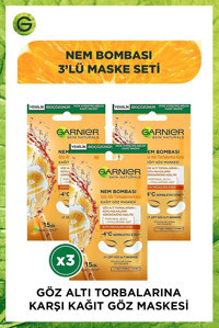 Garnier Nem Bombası Göz Altı Kağıt Maske 3×2 Adet