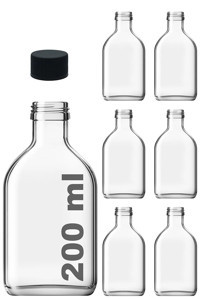 Zayre Cam 6x200 ml Plastik Kapaklı Sürahi