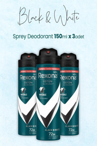 Rexona Black White Sprey Erkek Deodorant 3x150 ml