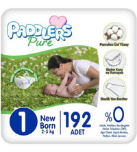 Paddlers Pure Yenidoğan Cırtlı Bebek Bezi 192 Adet