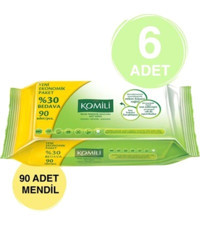 Komili 90 Yaprak 6'lı Paket Islak Mendil