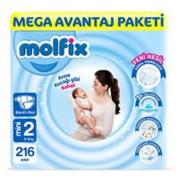 Molfix Anne Kucağı Gibi Rahat 2 Numara Cırtlı Bebek Bezi 216 Adet