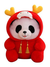 Jzcat Kırmızı Çocuk Sevimli Panda Bebek 22 cm Peluş Oyuncak