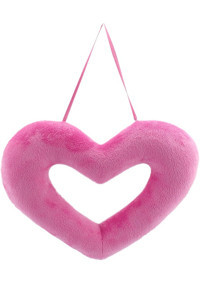 Neco Plush Plush Pembe Delikli Kalp Velboa 36 cm Peluş Oyuncak