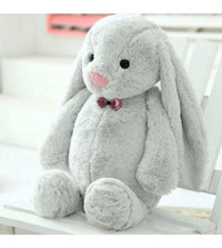 Sole Turuncu Uyku Arkadaşım Papyonlu Uzun Kulak Bunny Peluş Tavşan 65 cm Peluş Oyuncak