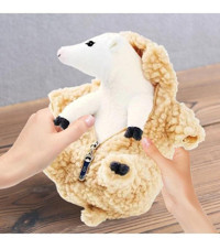 Magideal Suntek Fermuarlı Doldurulmuş Tıraşlı Koyun Peluş Oyuncak