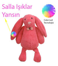 Sole Fuşya Uyku Arkadaşım Papyonlu Uzun Kulak Bunny Tavşan 65 cm Peluş Oyuncak