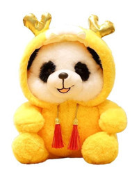 Jzcat Sarı Çocuk Sevimli Panda Peluş Oyuncak Bebek 22 cm Peluş Oyuncak