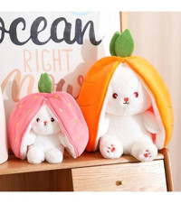 Oloey Çocuk Çilekli Tavşan Dönüştürücü 18 cm Peluş Oyuncak