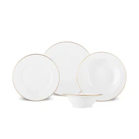Karaca Eva Gold 24 Parça 6 Kişilik New Bone Yuvarlak Yemek Takımı