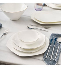 Karaca Fine Pearl Extra Hexagon 62 Parça 12 Kişilik İnci Yuvarlak Yemek Takımı