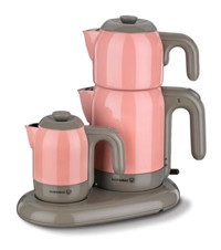Korkmaz A353-02 Mia Otomatik Çelik Demlikli 1600 W Çelik Gövdeli Pembe Çay Makinesi