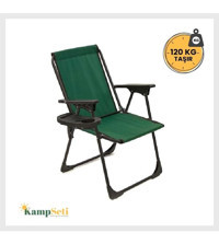 Kamp Seti Katlanır Kolçaklı Yeşil 2'Li Kamp Sandalyesi