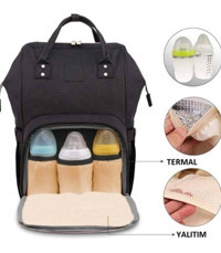 Kimberry Yerli Biberon Termoslu Sıvı Geçirmez Bebek Omuz Çantası Siyah