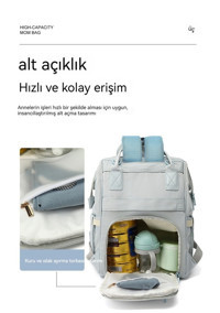 Eternal Luck Çok Fonksiyonlu Usb'li Bebek Sırt Çantası Siyah