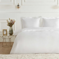 Karaca Home White Cool Begonia Çift Kişilik Dantelli Percale Nevresim Takımı Beyaz