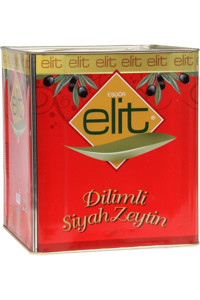 Elit Çekirdeksiz Dilimli Siyah Zeytin Teneke 8 kg