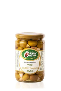 Özgün Çekirdeksiz Bademli Yeşil Zeytin Kavanoz 650 gr