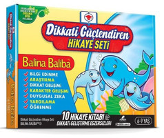 Dikkati Güçlendiren Hikaye Seti-Balina Baliba Kutulu Set- 6-9 Yaş - 10 Kitap Takım Osman Abalı Adeda