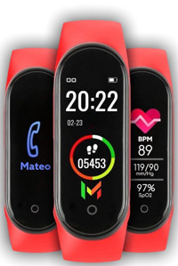 Mateo M4 Adımsayar Su Geçirmez Android-iOS Dokunmatik Akıllı Bileklik Siyah