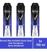 Rexona Invisible Ocean Deep Sprey Erkek Deodorant 3x150 ml