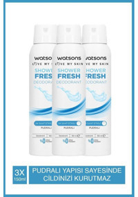 Watsons Shower Fresh Pudralı Sprey Kadın Deodorant 3x150 ml