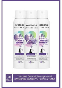 Watsons Invisible Flower Sprey Kadın Deodorant 3x150 ml