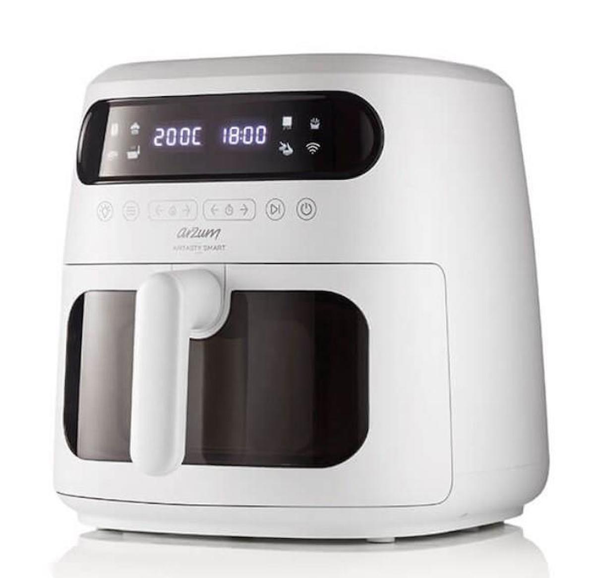 Arzum 2076-B Airfryer 7.5 lt Tek Hazneli Led Ekranlı Sıcak Hava Fritözü Beyaz