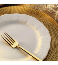 Porland Wavy 18 Parça 6 Kişilik Porselen Yuvarlak Yemek Takımı