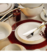 Royal London Amanda Gold 60 Parça 12 Kişilik Bone China Porselen Yuvarlak Yemek Takımı