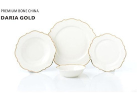 Pierre Cardin Daria Gold 58 Parça 12 Kişilik Bone China Porselen Yuvarlak Yemek Takımı