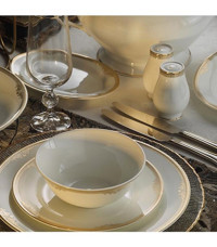 Evaliza Versailles Gold 101 Parça 12 Kişilik Porselen Yuvarlak Yemek Takımı