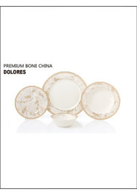 Pierre Cardin Dolores 60 Parça 12 Kişilik Bone China Porselen Yuvarlak Yemek Takımı