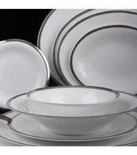 Evaliza Coupe Sade Paisley Platin 101 Parça 12 Kişilik Porselen Yuvarlak Yemek Takımı