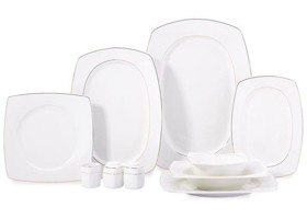 Korkmaz A8096 60 Parça 12 Kişilik Porselen Kare Yemek Takımı